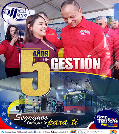 Presidenta De Metro de Valencia celebra 5 años de Gestión Revolucionaria 